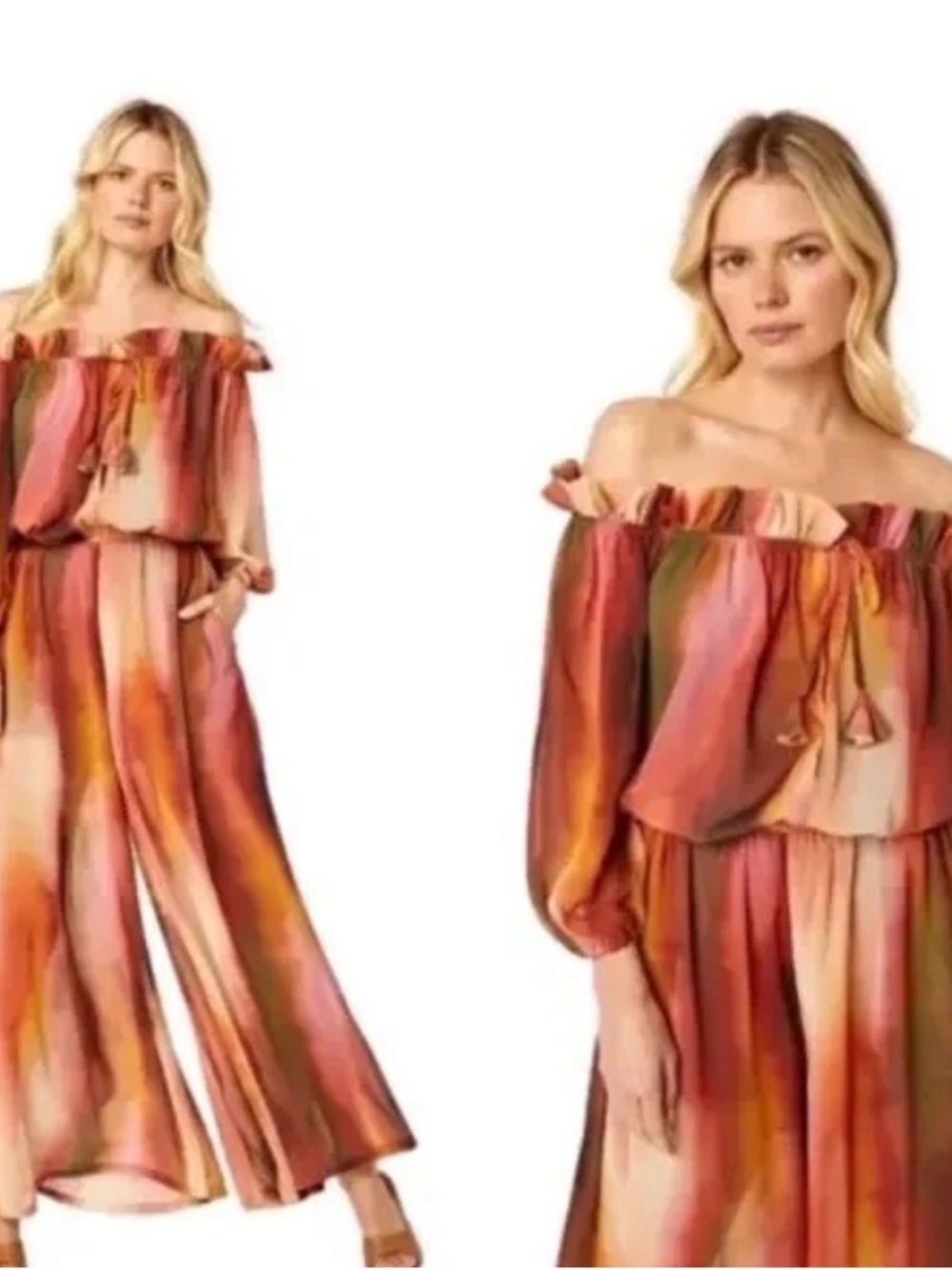 Misa Los Angeles Surya Jaipur Ombré Chiffon Jumpsuit Medium NWT